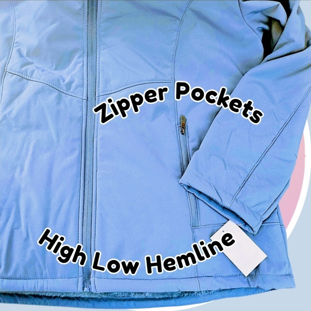 NWT XXL Plush Fleece Lined Water Resistant Jacket Detachable Hood & Zip Pockets - Picture 11 of 11